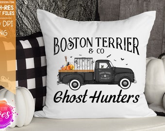 Boston Terrier - Dog Ghost Hunters Truck - Sublimation/Printable Design | Instant Download | Sublimation | Printable | PNG