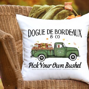 Dogue de Bordeaux - Dog Apple Bushel Truck - Sublimatie/afdrukbaar ontwerp | Direct downloaden | Sublimatie | Afdrukbaar | PNG