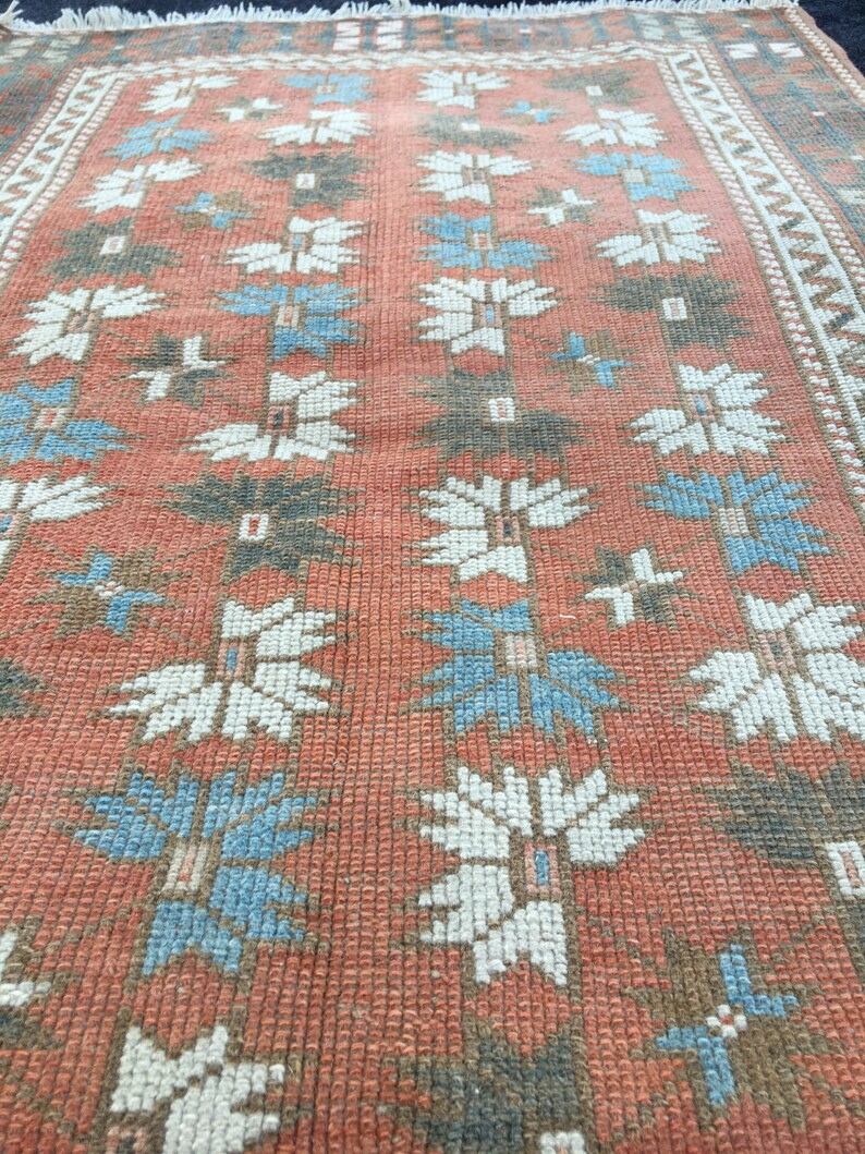 Handmade Turkish Rug Oushak Turkish Rug Vintage Turkish Rug