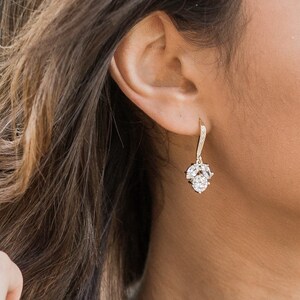 Wedding Jewelry Crystal Tear drop Earrings Gold Bridal Jewelry  Crystal Bridal Earrings Drop Earrings Silver bridal earrings Rose Gold