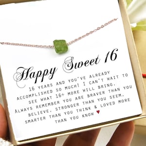 Custom 16th Birthday gift for Girls Sweet Sixteen Gift 16 Birthday gift for Teen Daughter Niece Gift Sixteenth Birthday birthstone Necklace