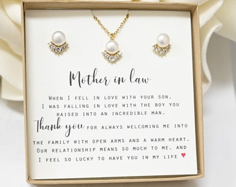 Mother In Law Necklace Gift for Mother in Law on Wedding Day Birthday Mother groom Christmas Gift for Mom in law from Bride Daughter in Law