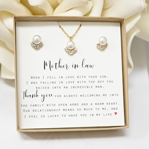 Mother In Law Necklace Gift for Mother in Law on Wedding Day Birthday Mother groom Christmas Gift for Mom in law from Bride Daughter in Law