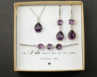 purple jewelry sets for bridesmaids