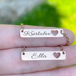 Personalized jewelry, name necklace ,BAR step Daughter Gift,Bonus Daughter ,Stepdaughter,Birthday,Gift,second daughter 2nd,daughter in law imagem 2