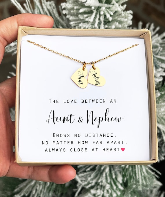 Best Aunt Ever Christmas Card Gift for Her - Jewelry Gift Set for Aunt -  Christmas Gift for Aunt - Cube Necklace Pendant Necklace - Birthday Gift