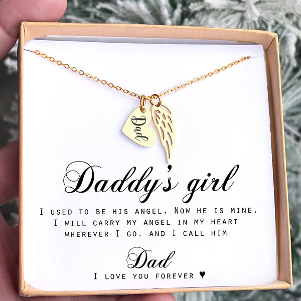 Loss of father memorial Gifts I used to be his angel now his mine Loss of father gift Grief Gift Sympathy Dad remembrance Necklace Pass Away