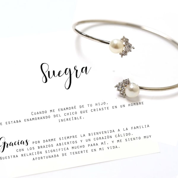 regalo de bodas de la hija suegra paso bono mamá madre del novio novia pulsera de perlas nupcial día de la madre