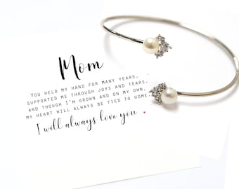 To My Mother on My Wedding Day Bride Mom Gift for Mother of The Bride Gift from Daughter Diamond April  Mothers day bracelet Wedding Jewelry