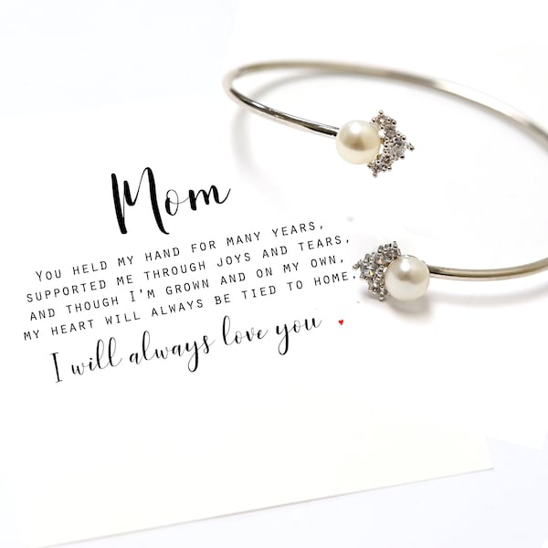 Mother's day gift To My Mother on My Wedding Day Bride Mom Gift for Mother of The Bride Gift from Daughter Diamond April Wedding Jewelry