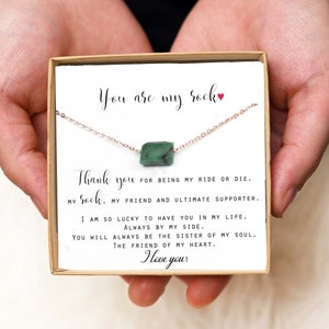 birthstone necklace Mothers day gift for her  Unbiological Sister Best Friend Necklace BFF Gift Best Friend Birthday Bestie raw gemstone