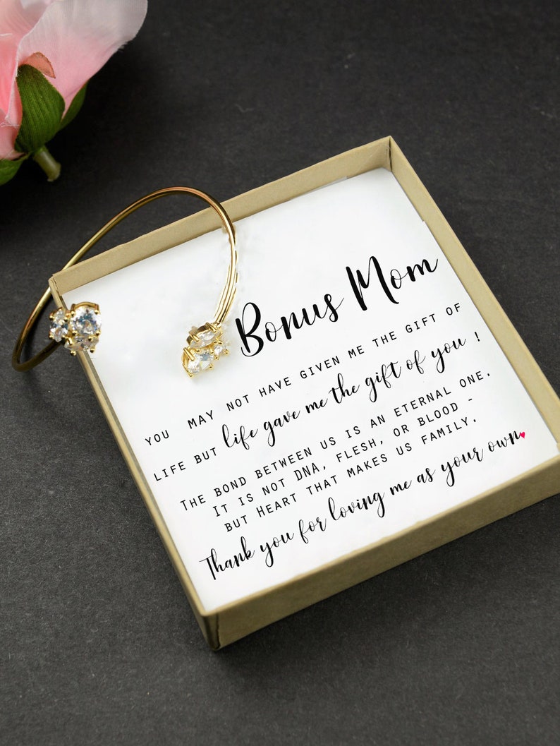 CHOOSE COLOR Mother in law gift Mom gift from daughter bracelet step mom bonus mom mother of the Groom gift wedding gift gold rose bracelet image 7