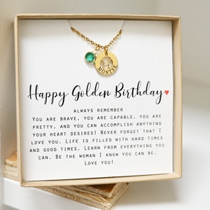 ZODIAC August birthstone Golden Birthday Necklace Personalized Birthday Gift for her women girl sister daughter friend Personalize gift
