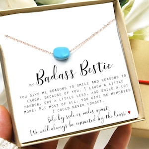 Badass Bestie Necklace Gift for Best Friend Birthday Gift for Bestie  Friendship Necklace gifts for her Christmas gifts personalized gifts