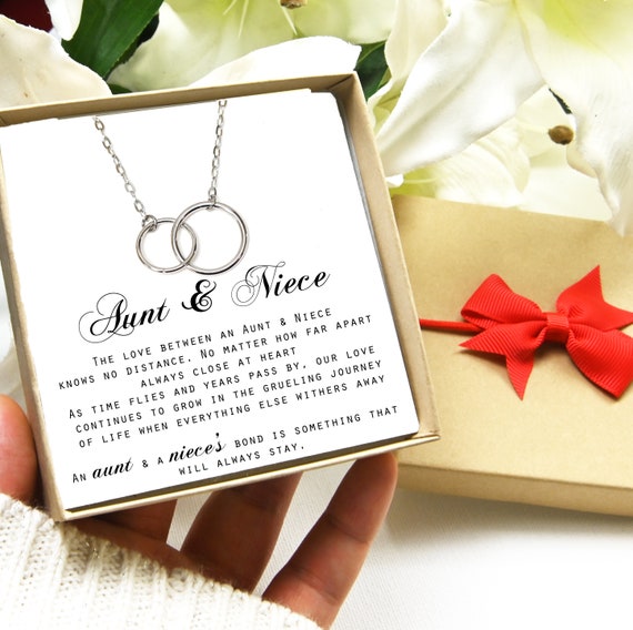 Amazon.com: Aunt and Niece Gift The Love Between an Aunt and Niece is  Forever Hidden Message Long Locket Necklace : Handmade Products