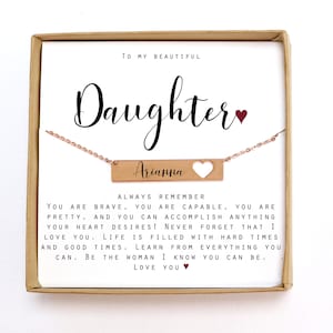 Personalized Daughter Birthday Gift from Mother to Daughter Gift Daughter Gift from Parents Dad Mother Daughter Necklace Meaningful Jewelry