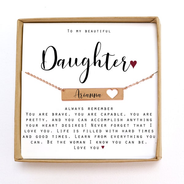 Personalized Daughter Birthday Gift from Mother to Daughter Gift Daughter Gift from Parents Dad Mother Daughter Necklace Meaningful Jewelry