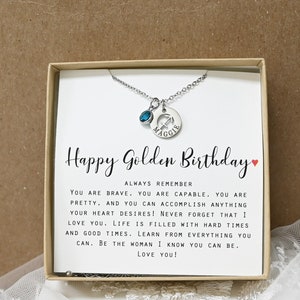 Golden Birthday Gift Necklace Happy Golden Birthday Personalized Birthday Gift for her women girl sister daughter friend Personalize gift