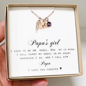 papa&#39;s girl Loss of father memorial Gifts I used to be his angel now his mine gift Grief Gift Sympathy Dad remembrance Necklace Pass Away