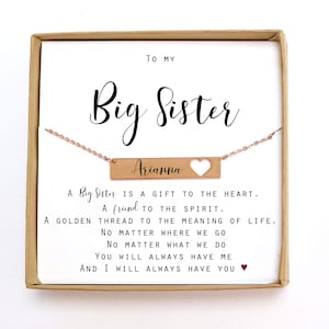 Personalize Gift Big Sister Necklace Gift Sister Gifts Big Sister Birthday Gift for Big Sister Jewelry Gift for Sister Custom name Necklace