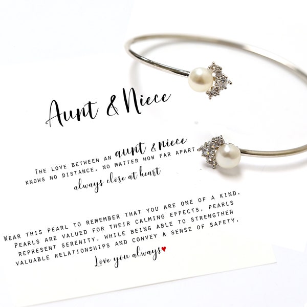 Aunt Niece bracelet,Aunt Niece Gift,Aunt Niece Jewelry,Aunt Niece Quotes,Aunt bracelet,niece bracelet,gift for aunt , gift for niece ,pearl