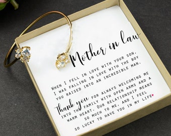 Mother in law gift  (R) Mom gift from daughter bracelet step mom bonus mom mother of the Groom gift  wedding gift gold rose crystal bracelet