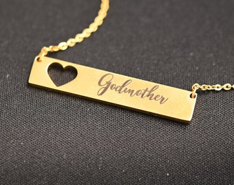 Godmother Necklace  ,Godmother Gift, Godmother, Godmother Proposal, will you Be My Godmother, silver, gold ,rose gold