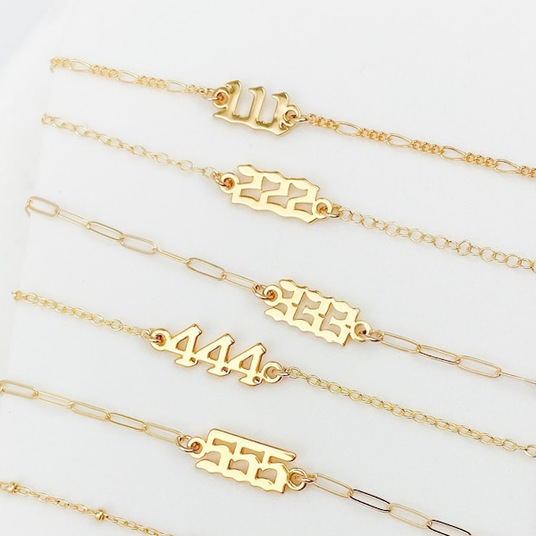 Personalized Gold Bracelets Numbers Etsy