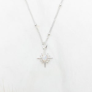 Silver Necklaces for women Opal necklace gift for her Sterling Silver Star Necklace Opal jewelry Necklaces for women birthday jewelry SS12