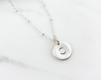 Collier initial en argent sterling, cadeau collier initial personnalisé, collier initial en argent, collier en argent sterling, colliers pour femmes