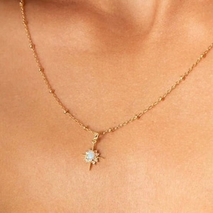 Gold Necklace, Opal Necklace, Necklaces for women, Gold Pendant Necklace, Jewelry Gift for women  Dainty Gold necklace, Opal Jewelry, Gifts