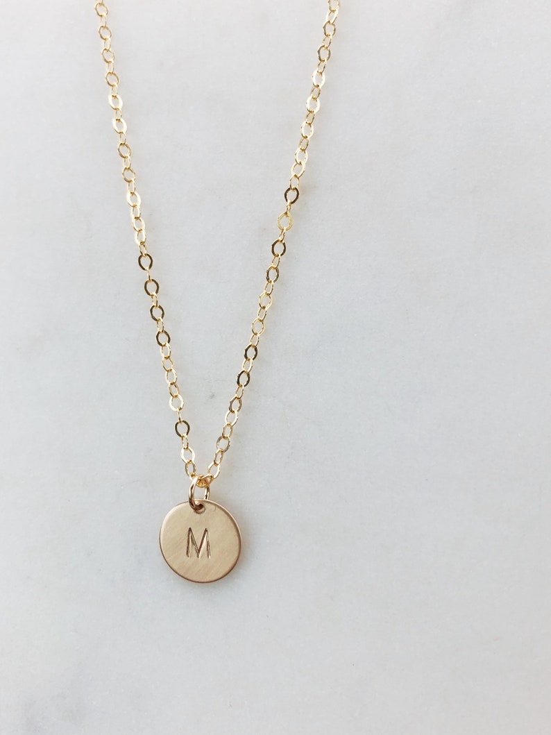 14k Gold Filled Personalized initial necklace gift, Coin necklace, Gold necklace, gift for women, dainty jewelry, dainty necklaces