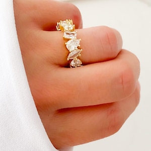 14K Gold rings, Sterling Silver Rings, CZ Ring, eternity band ring, wedding rings, Jewelry, gift for her, gold rings women, new jewelry