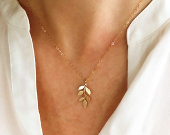 Necklaces for women, dainty necklace, leaf necklace, gold filled necklace, gift for her, dainty jewelry, birthday gift, bridesmaid gift