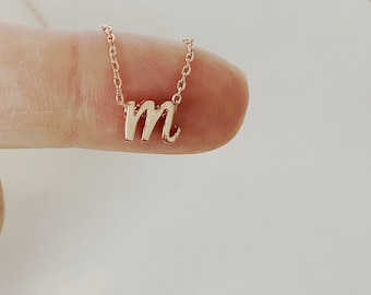 initial necklace, Cursive initial necklace, Bridesmaid gift, Gold necklace, custom letter necklace, dainty jewelr