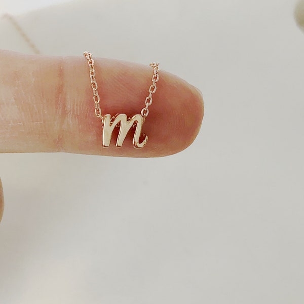 initial necklace, Cursive initial necklace, Bridesmaid gift, Gold necklace, custom letter necklace, dainty jewelr