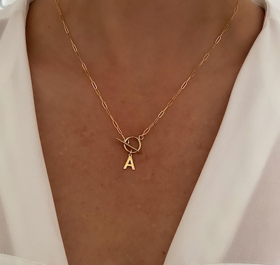 Tiny Monogram Charm Necklace, GOLD Fill Initial Necklace, Simple Everyday  Jewelry, Bridesmaid's Gifts, Mother's Necklace
