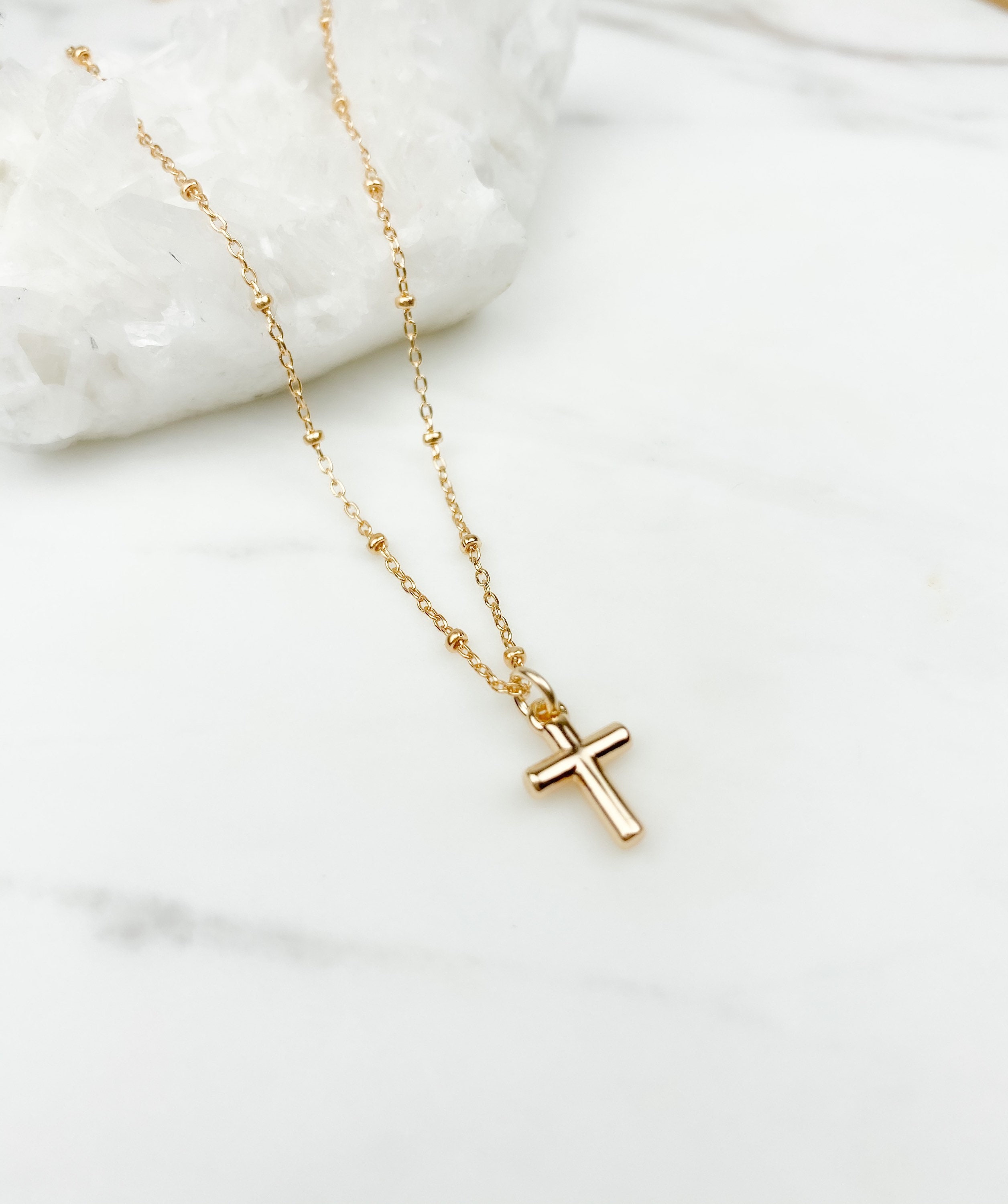 Cross Necklace Gold Filled Cross Necklace Gold Cross Etsy