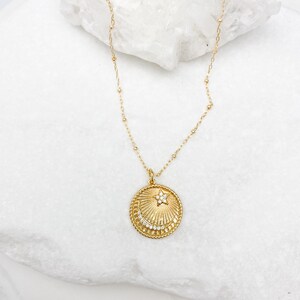 Gold Necklace, Celestial Necklace, Pendant Necklace, Jewelry, Gift for ...