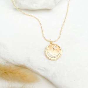 Gold Necklace, Celestial Necklace, Pendant Necklace, Jewelry, Gift for ...