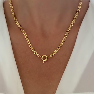 Gold filled necklace gold necklaces for women jewelry Clasp closure, Rolo Gold Chain  Layering Chain Necklace, New Jewelry, gift for her