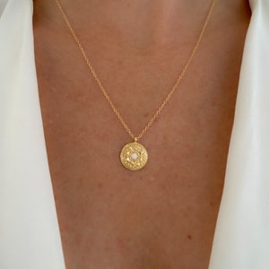 Lotus necklace, dainty necklace, opal necklace, Jewelry, 14k gold plated necklace, dainty gold necklace, birthday gift for her, jewelry gift