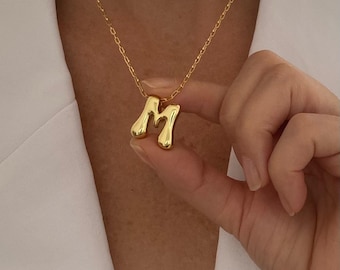 Gold Initial Necklace, Anti Tarnish Gold Necklace, letter necklace, Initial Necklace Gold, Pendant Necklace, womens necklace, gift for her