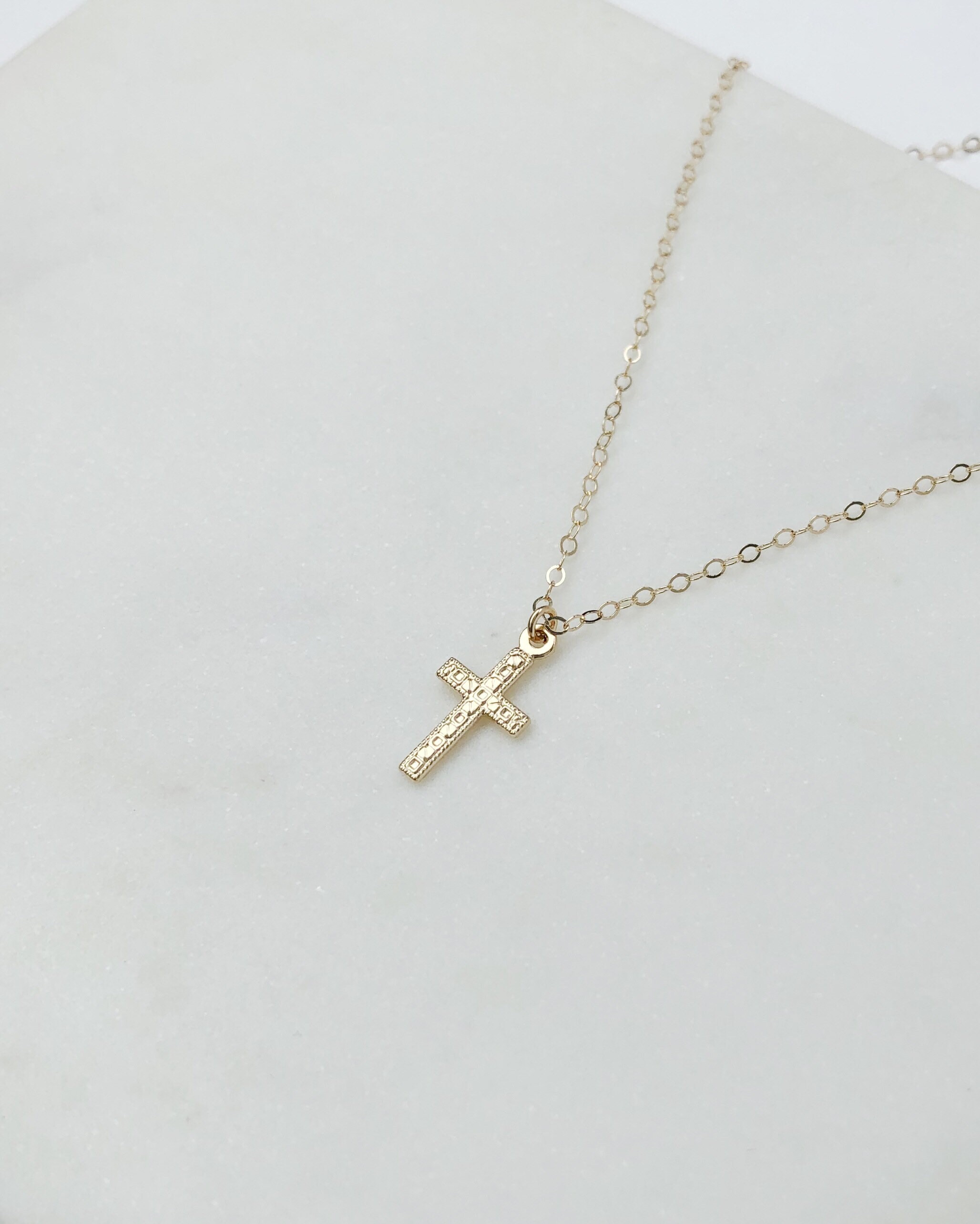 Cross Necklace Sterling Silver Baptism Gift Dainty Jewelry | Etsy
