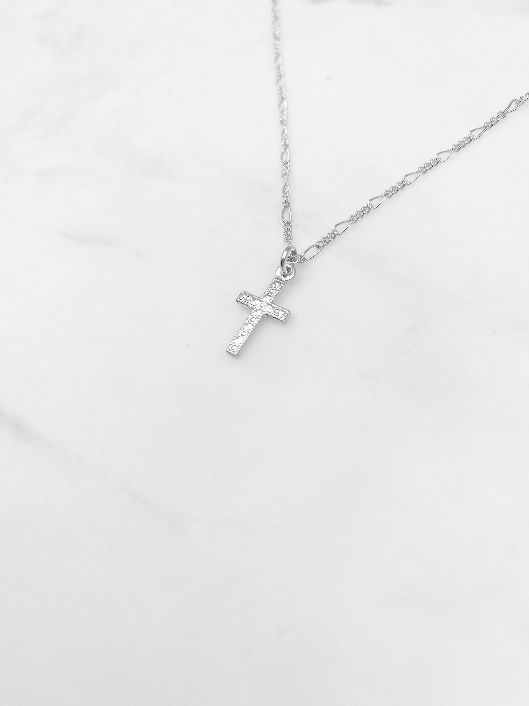 14K Gold Filled Cross Necklace Gold Cross Necklace Sterling Etsy