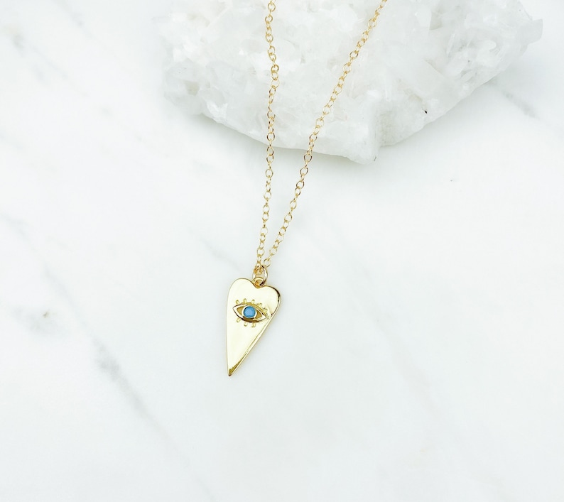Gold Necklace necklaces for women Dainty Jewelry Dainty Necklace Evil Eye Necklace Heart Necklace Gift for her Birthday Gift