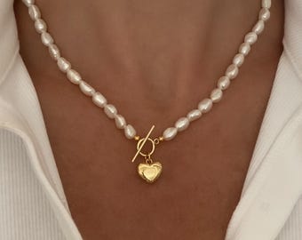 TATIANA☆Cupid Heart Toggle Pearl Necklace Designer fashion, Seoul-fully created | W Concept