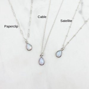 Opal Necklace, dainty necklace, Silver Necklace, Necklaces for women, birthday gift for her, jewelry gift, gift for her, jewelry image 7