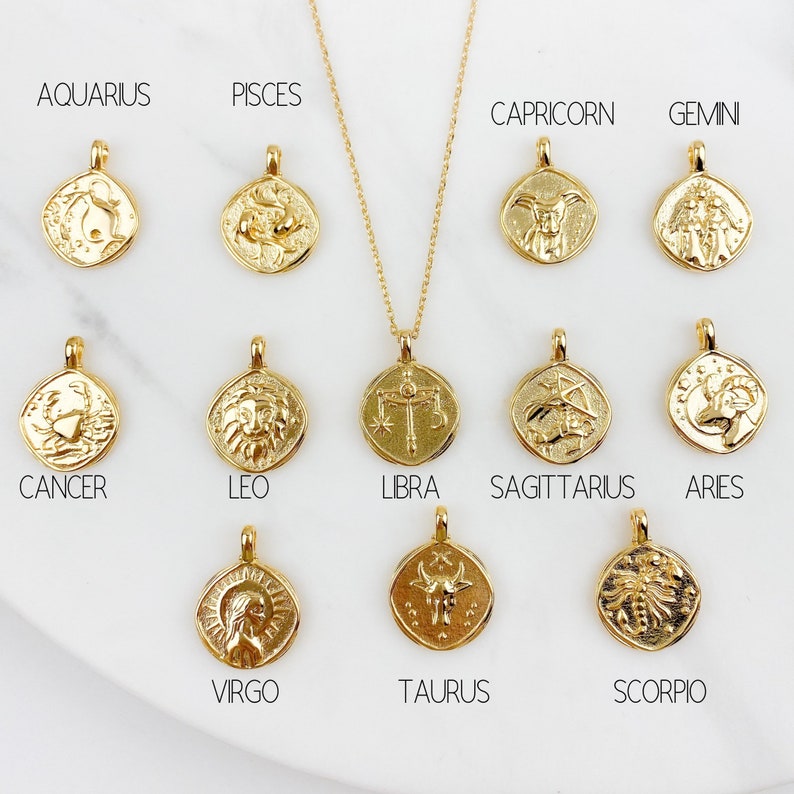 Zodiac gifts, birthday gift for her, gold necklace, Jewelry, necklaces for women, dainty necklace, Necklaces, pendant necklace 