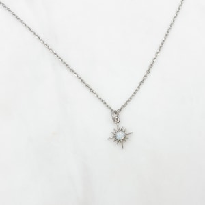 Necklaces for women, tiny opal necklace, silver necklace, Star pendant, dainty necklace, birthday gift for her, gifts for her